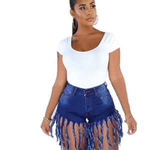 Tassels Denim Shorts